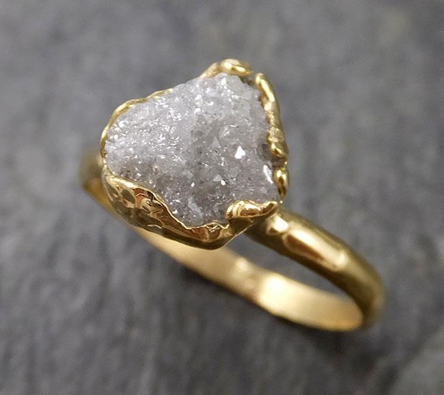 Raw Diamond Engagement Ring Rough Uncut Diamond Solitaire Recycled 18k yellow gold Conflict Free Diamond Wedding Promise 1312 - by Angeline