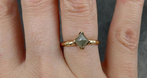 Fancy cut Gray Diamond Solitaire Engagement 14k Yellow Gold Wedding Ring byAngeline 0803 - Gemstone ring by Angeline
