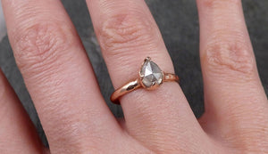 Faceted Fancy cut white Diamond Solitaire Engagement 14k Rose Gold Wedding Ring byAngeline 1337 - by Angeline