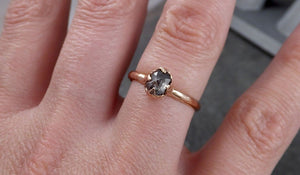 Fancy cut salt and pepper Diamond Engagement 14k Rose Gold Solitaire Wedding Ring byAngeline 1338 - by Angeline