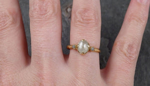 Fancy cut white Diamond Engagement 18k Yellow Gold Multi stone Wedding Ring Stacking Rough Diamond Ring byAngeline 1349 - by Angeline