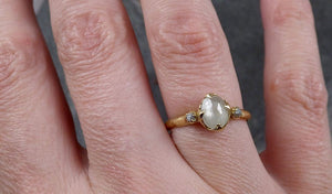 Fancy cut white Diamond Engagement 18k Yellow Gold Multi stone Wedding Ring Stacking Rough Diamond Ring byAngeline 1349 - by Angeline