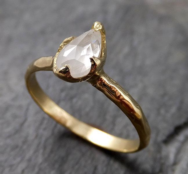 Fancy cut white Diamond Solitaire Engagement 18k yellow Gold Wedding Ring byAngeline 1391 - by Angeline