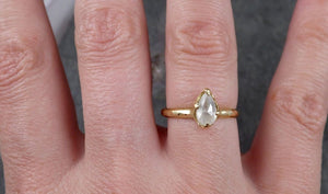 Fancy cut white Diamond Solitaire Engagement 18k yellow Gold Wedding Ring byAngeline 1391 - by Angeline