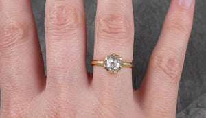 Fancy cut white Diamond Solitaire Engagement 18k yellow Gold Wedding Ring byAngeline 1392 - by Angeline