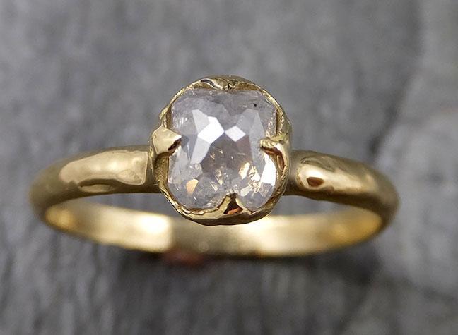 Fancy cut white Diamond Solitaire Engagement 18k yellow Gold Wedding Ring byAngeline 1394 - by Angeline