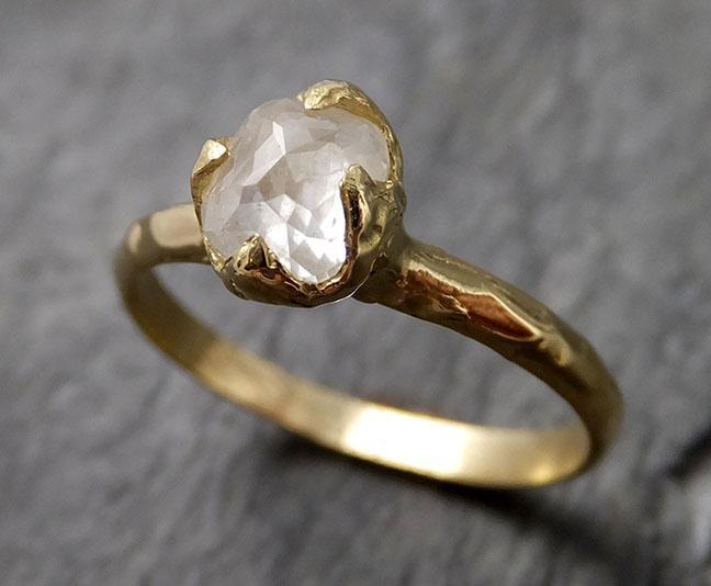 Fancy cut white Diamond Solitaire Engagement 18k yellow Gold Wedding Ring byAngeline 1396 - by Angeline