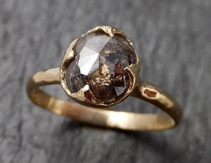 Fancy cut Salt and pepper Diamond Engagement 14k yellow Gold Wedding Ring byAngeline 1406 - by Angeline