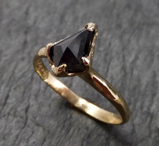 Fancy cut Salt and pepper Diamond Engagement 14k yellow Gold Wedding Ring byAngeline 1409 - by Angeline