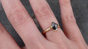 Fancy cut Salt and pepper Diamond Engagement 14k yellow Gold Wedding Ring byAngeline 1410 - by Angeline