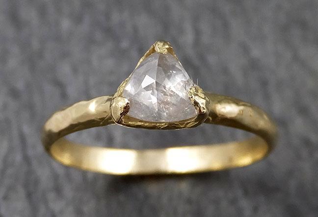Fancy cut white Diamond Solitaire Engagement 18k yellow Gold Wedding Ring byAngeline 1416 - by Angeline