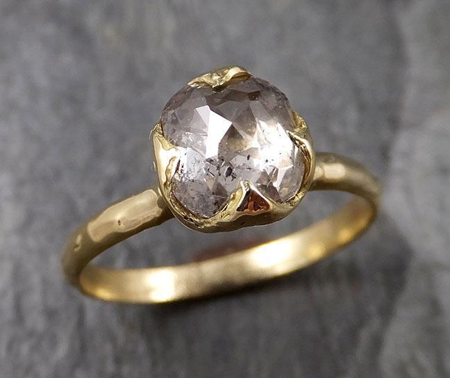 Fancy cut white Diamond Solitaire Engagement 18k yellow Gold Wedding Ring byAngeline 1417 - by Angeline