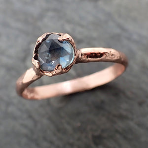 fancy cut blue sapphire 14k rose gold solitaire ring gold gemstone engagement ring 2349 Alternative Engagement