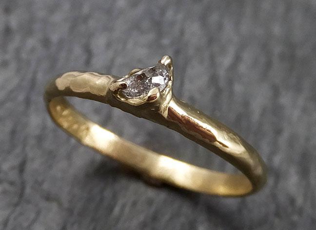 Fancy cut crescent moon diamond Engagement 18k Yellow Gold Solitaire Wedding Ring byAngeline 1449 - by Angeline