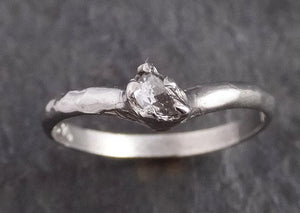 Fancy Cut Half Moon Diamond chevron Solitaire Engagement 14k White Gold Wedding Ring byAngeline 1463 - by Angeline