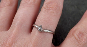 Fancy Cut Half Moon Diamond chevron Solitaire Engagement 14k White Gold Wedding Ring byAngeline 1463 - by Angeline