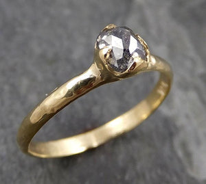 Fancy cut salt and pepper Diamond Solitaire Engagement 18k yellow Gold Wedding Ring Diamond Ring byAngeline 0941 - by Angeline