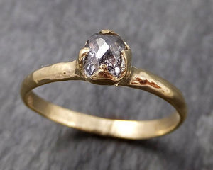 Fancy cut salt and pepper Diamond Solitaire Engagement 18k yellow Gold Wedding Ring Diamond Ring byAngeline 0941 - by Angeline