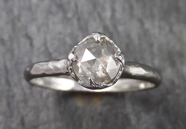 Fancy cut White Diamond Solitaire Engagement 14k White Gold Wedding Ring Diamond Ring byAngeline 1467 - by Angeline
