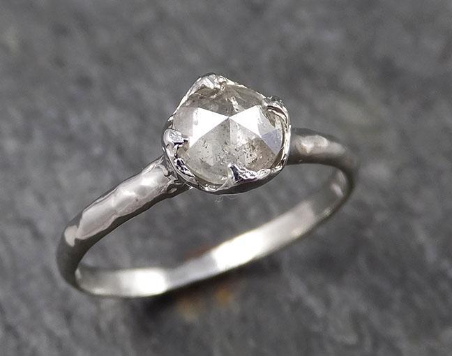 Fancy cut White Diamond Solitaire Engagement 14k White Gold Wedding Ring Diamond Ring byAngeline 1467 - by Angeline