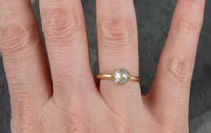 Fancy cut white Diamond Solitaire Engagement 18k yellow Gold Wedding Ring byAngeline 0944 - by Angeline