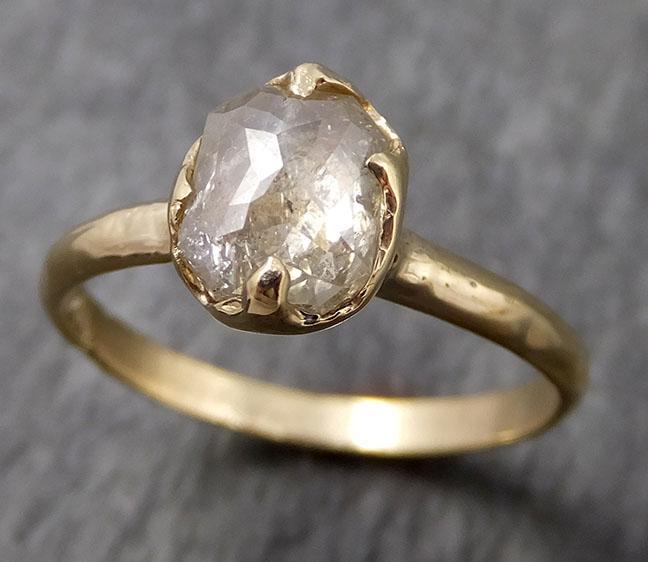 Fancy cut white Diamond Solitaire Engagement 18k yellow Gold Wedding Ring byAngeline 0945 - by Angeline