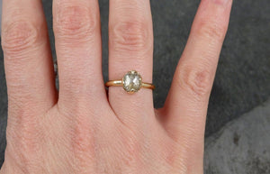 Fancy cut white Diamond Solitaire Engagement 18k yellow Gold Wedding Ring byAngeline 0945 - by Angeline