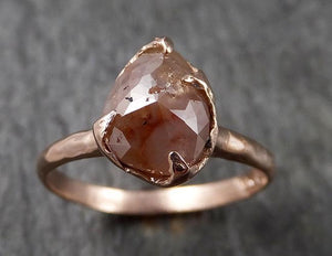 Fancy cut Coral Solitaire Diamond Engagement 14k Rose Gold Wedding Ring byAngeline 1480 - by Angeline