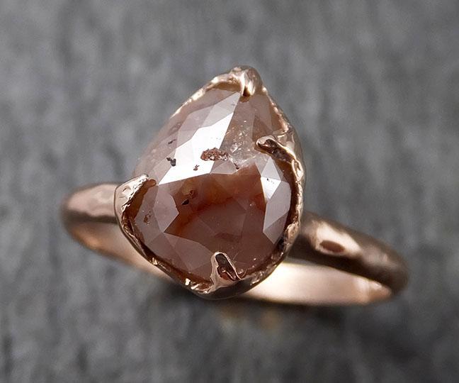 Fancy cut Coral Solitaire Diamond Engagement 14k Rose Gold Wedding Ring byAngeline 1480 - by Angeline