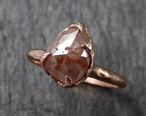 Fancy cut Coral Solitaire Diamond Engagement 14k Rose Gold Wedding Ring byAngeline 1480 - by Angeline