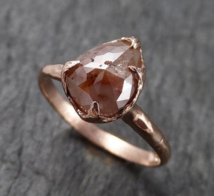 Fancy cut Coral Solitaire Diamond Engagement 14k Rose Gold Wedding Ring byAngeline 1480 - by Angeline