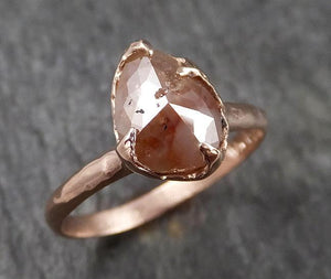 Fancy cut Coral Solitaire Diamond Engagement 14k Rose Gold Wedding Ring byAngeline 1480 - by Angeline