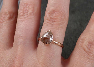 Fancy cut Coral Solitaire Diamond Engagement 14k Rose Gold Wedding Ring byAngeline 1480 - by Angeline