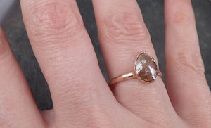 Fancy cut Coral Solitaire Diamond Engagement 14k Rose Gold Wedding Ring byAngeline 1480 - by Angeline