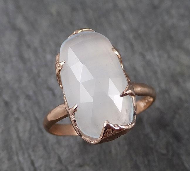 Fancy cut Aquamarine Rose Gold Ring Gemstone Solitaire recycled 14k statement cocktail statement 1493 - by Angeline