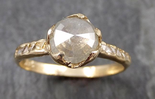 Fancy cut White Diamond Engagement 14k yellow Gold Multi stone Wedding Ring Macle Diamond Ring byAngeline 0950 - by Angeline
