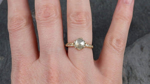 Fancy cut White Diamond Engagement 14k yellow Gold Multi stone Wedding Ring Macle Diamond Ring byAngeline 0950 - by Angeline