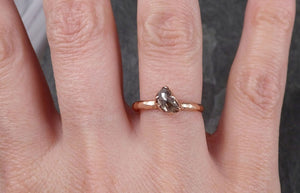 Fancy cut Salt and Pepper moon Diamond Solitaire Engagement 14k Rose Gold Wedding Ring Diamond Ring byAngeline 1510 - by Angeline