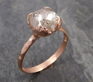 Fancy cut salt and pepper Diamond Engagement 14k Rose Gold Solitaire Wedding Ring byAngeline 0984 - by Angeline