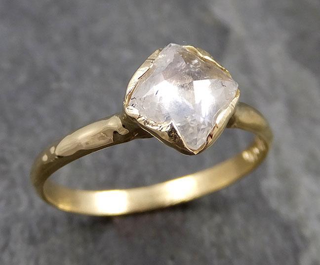 Fancy cut white Diamond Solitaire Engagement 18k yellow Gold Wedding Ring byAngeline 0988 - by Angeline