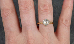 Fancy cut white Diamond Solitaire Engagement 18k yellow Gold Wedding Ring byAngeline 0988 - by Angeline
