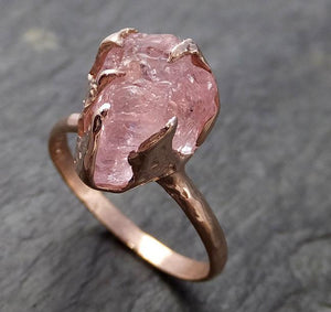 Raw Rough Morganite 14k Rose gold Ring Gold Pink Gemstone Cocktail Ring Statement Ring Raw gemstone Jewelry byAngeline 1004 - by Angeline