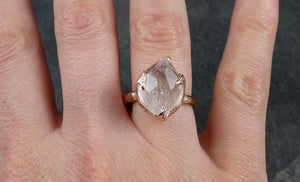 Morganite partially faceted 14k Rose gold solitaire Pink Gemstone Cocktail Ring Statement Ring gemstone Jewelry by Angeline 1005 - by Angeline