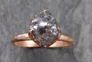 natural uncut salt and pepper Diamond Solitaire Engagement 14k Rose Gold Wedding Ring byAngeline 1014 - by Angeline