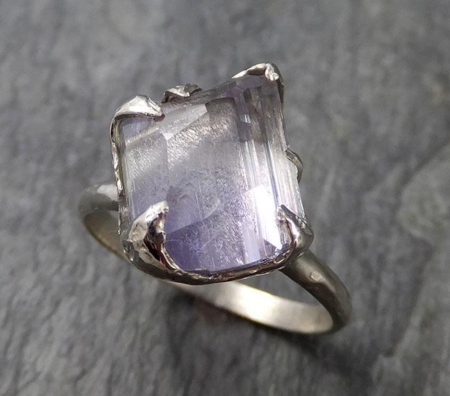 Partially faceted Ametrine 14k white gold Solitaire Ring Custom One Of a Kind Gemstone Ring Bespoke byAngeline 1030 - by Angeline