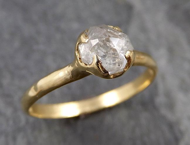 Fancy cut white Diamond Solitaire Engagement 18k yellow Gold Wedding Ring byAngeline 1031 - by Angeline