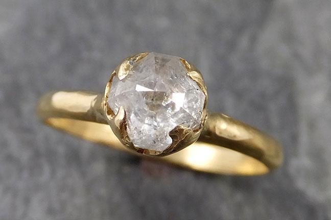 Fancy cut white Diamond Solitaire Engagement 18k yellow Gold Wedding Ring byAngeline 1031 - by Angeline