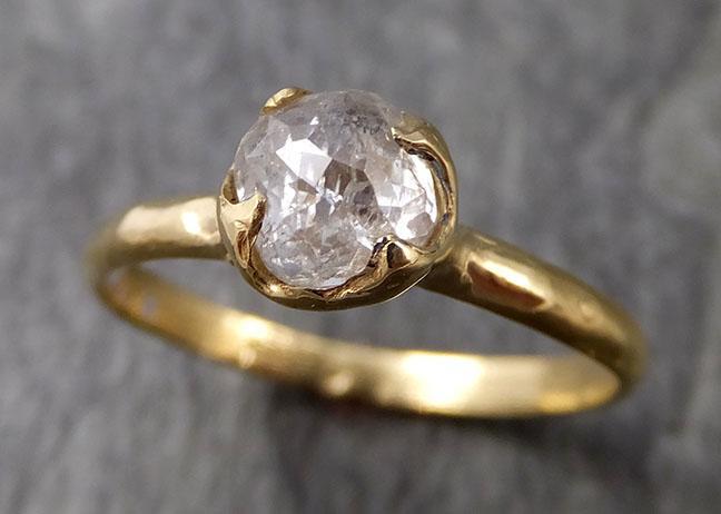 Fancy cut white Diamond Solitaire Engagement 18k yellow Gold Wedding Ring byAngeline 1032 - by Angeline