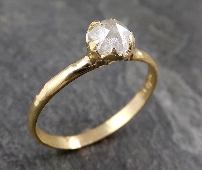 Fancy cut white Diamond Solitaire Engagement 18k yellow Gold Wedding Ring byAngeline 1055 - by Angeline