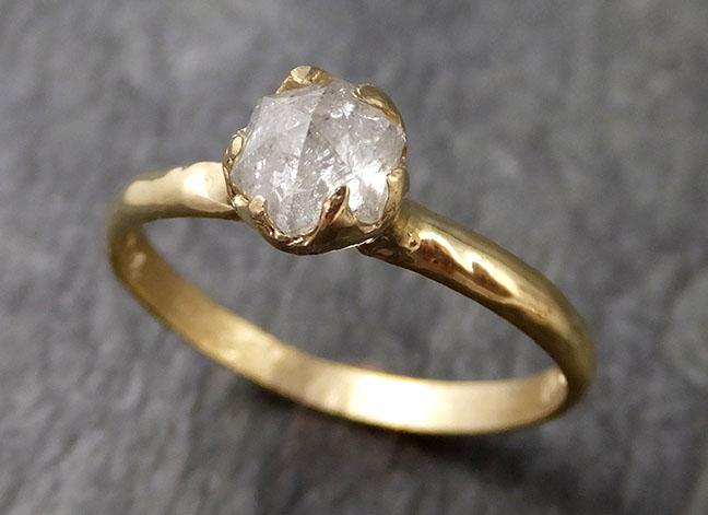 Fancy cut white Diamond Solitaire Engagement 18k yellow Gold Wedding Ring byAngeline 1055 - by Angeline